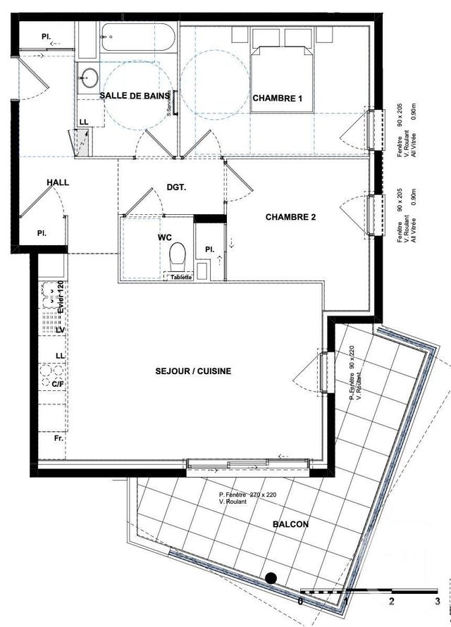 Appartement F3 &agrave; vendre - 3 pi&egrave;ces - 65,50 m2 - Antibes - 06 - PROVENCE-ALPES-COTE-D-AZUR
