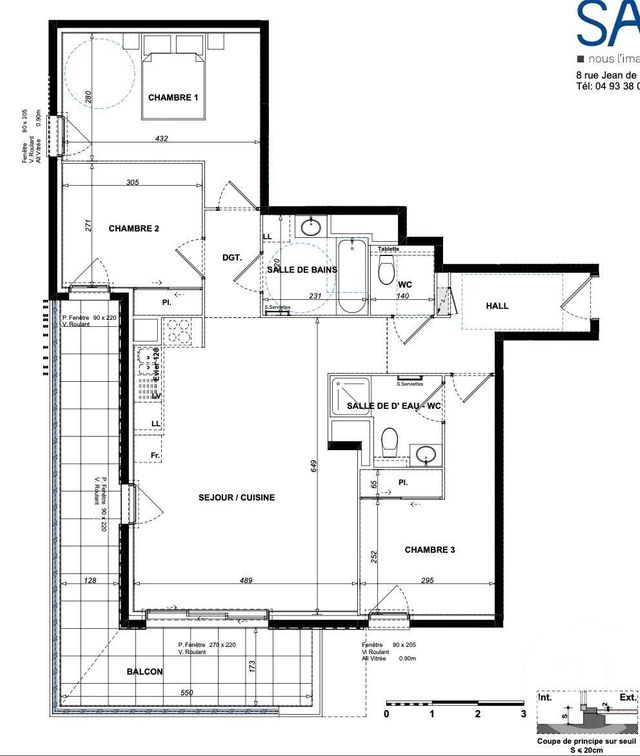 Appartement F4 &agrave; vendre - 4 pi&egrave;ces - 84,50 m2 - Antibes - 06 - PROVENCE-ALPES-COTE-D-AZUR