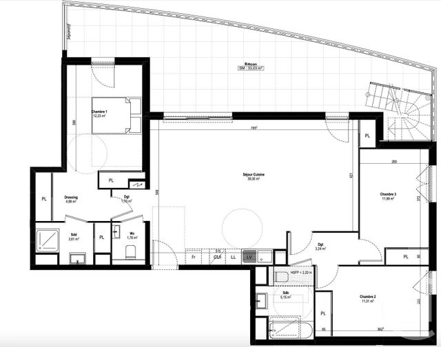 Appartement F4 à vendre - 4 pièces - 95,47 m2 - Antibes - 06 - PROVENCE-ALPES-COTE-D-AZUR