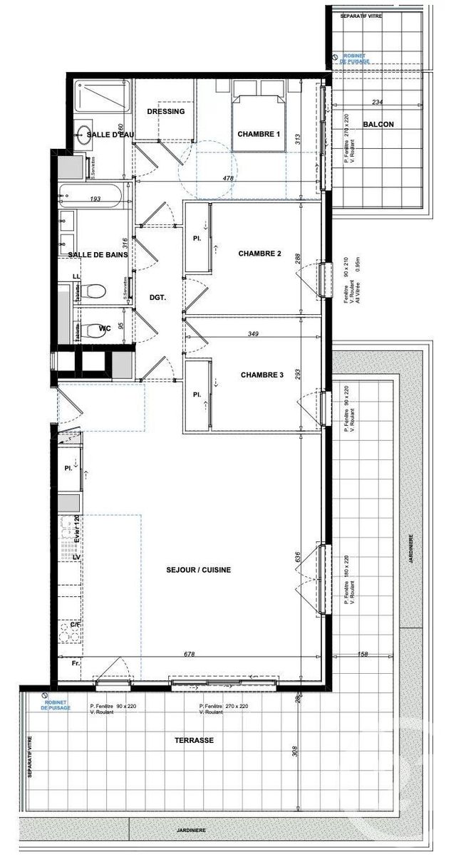 Appartement F4 à vendre - 4 pièces - 98 m2 - Antibes - 06 - PROVENCE-ALPES-COTE-D-AZUR