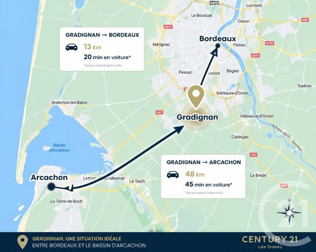 Appartement F3 &agrave; vendre - 3 pi&egrave;ces - 70,96 m2 - Gradignan - 33 - AQUITAINE