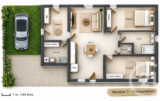 Maison &agrave; vendre - 3 pi&egrave;ces - 72,15 m2 - Chateaurenard - 13 - PROVENCE-ALPES-COTE-D-AZUR