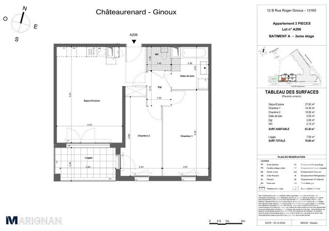 Appartement T3 &agrave; vendre - 3 pi&egrave;ces - 63,30 m2 - Chateaurenard - 13 - PROVENCE-ALPES-COTE-D-AZUR