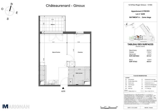 Appartement T2 &agrave; vendre - 2 pi&egrave;ces - 39,70 m2 - Chateaurenard - 13 - PROVENCE-ALPES-COTE-D-AZUR