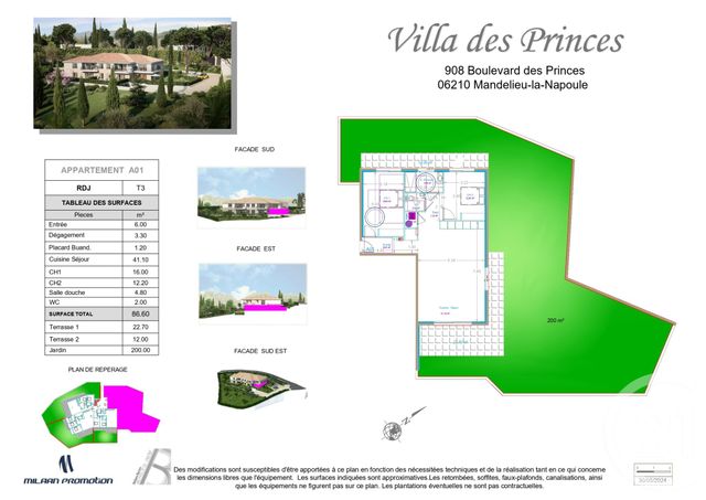 Appartement F3 à vendre - 3 pièces - 86,60 m2 - Mandelieu La Napoule - 06 - PROVENCE-ALPES-COTE-D-AZUR