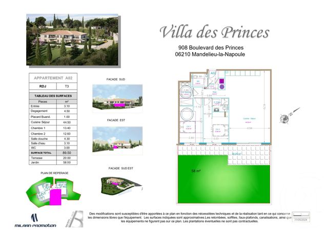 Appartement F3 à vendre - 3 pièces - 89,50 m2 - Mandelieu La Napoule - 06 - PROVENCE-ALPES-COTE-D-AZUR