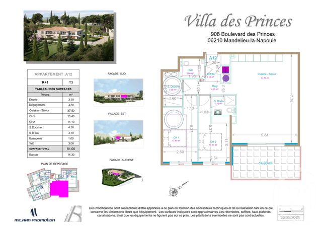 Appartement F3 &agrave; vendre - 3 pi&egrave;ces - 81 m2 - Mandelieu La Napoule - 06 - PROVENCE-ALPES-COTE-D-AZUR