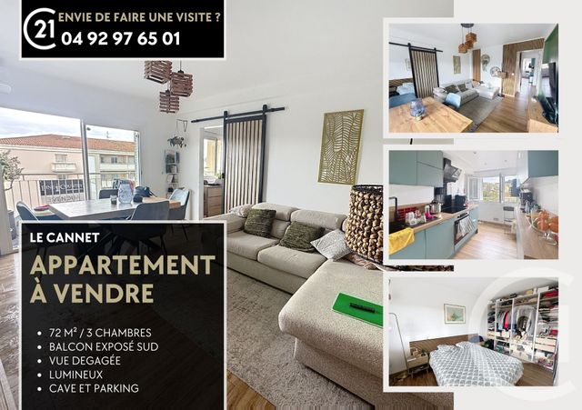 Appartement F4 &agrave; vendre - 4 pi&egrave;ces - 72 m2 - Le Cannet - 06 - PROVENCE-ALPES-COTE-D-AZUR
