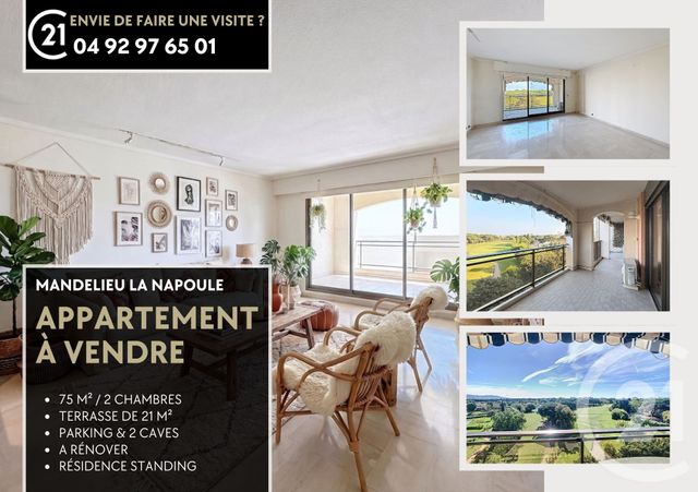 Appartement F3 &agrave; vendre - 3 pi&egrave;ces - 75 m2 - Mandelieu La Napoule - 06 - PROVENCE-ALPES-COTE-D-AZUR