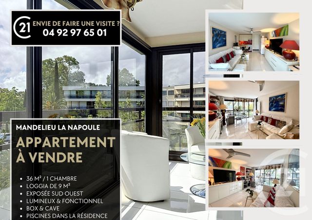 Appartement F2 &agrave; vendre - 2 pi&egrave;ces - 41,49 m2 - Mandelieu La Napoule - 06 - PROVENCE-ALPES-COTE-D-AZUR