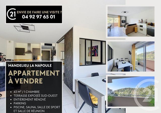 Appartement F2 &agrave; vendre - 2 pi&egrave;ces - 43 m2 - Mandelieu La Napoule - 06 - PROVENCE-ALPES-COTE-D-AZUR