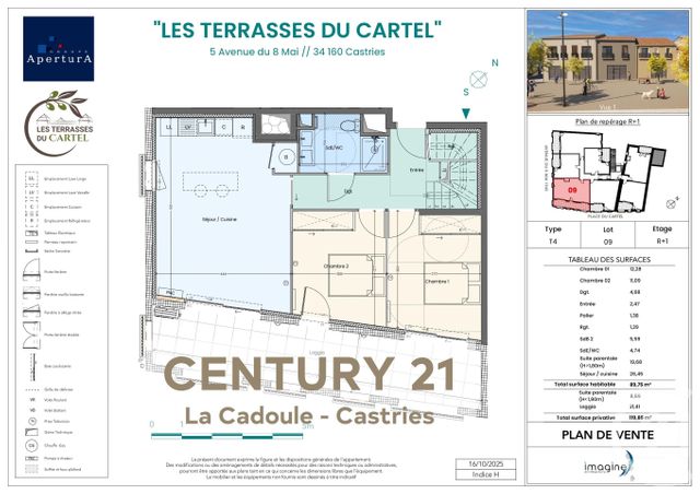 Appartement T4 &agrave; vendre - 4 pi&egrave;ces - 89,75 m2 - Castries - 34 - LANGUEDOC-ROUSSILLON