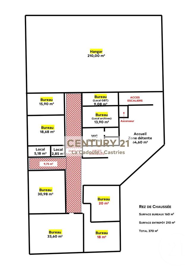 Appartement Local &agrave; louer - 1 pi&egrave;ce - 210 m2 - Castries - 34 - LANGUEDOC-ROUSSILLON