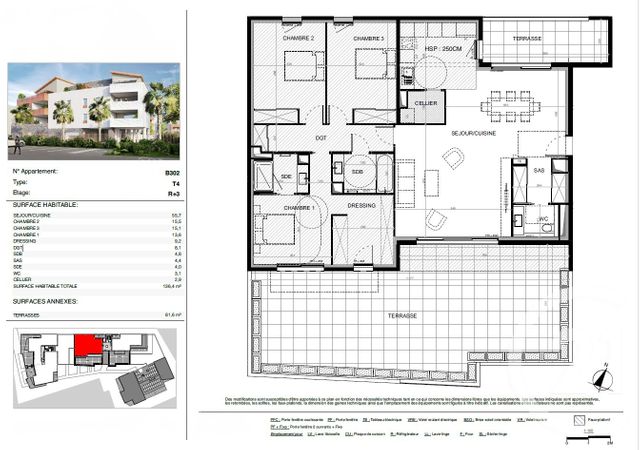 Appartement T4 &agrave; vendre - 4 pi&egrave;ces - 136,80 m2 - Baillargues - 34 - LANGUEDOC-ROUSSILLON