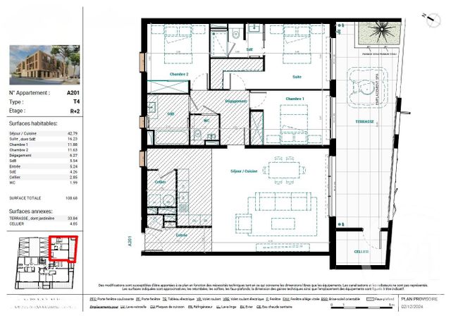 Appartement T4 &agrave; vendre - 4 pi&egrave;ces - 108,68 m2 - Mauguio Carnon - 34 - LANGUEDOC-ROUSSILLON