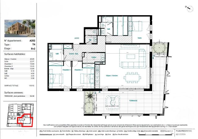 Appartement T4 &agrave; vendre - 4 pi&egrave;ces - 130,96 m2 - Mauguio Carnon - 34 - LANGUEDOC-ROUSSILLON