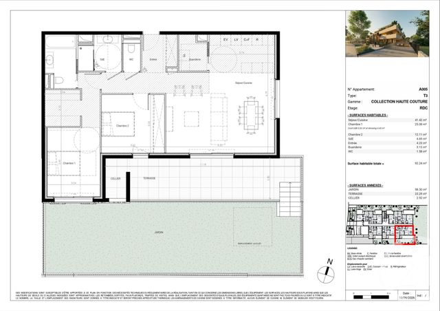 Appartement T3 &agrave; vendre - 3 pi&egrave;ces - 92,42 m2 - Baillargues - 34 - LANGUEDOC-ROUSSILLON