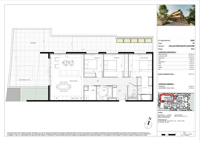 Appartement T4 &agrave; vendre - 4 pi&egrave;ces - 96,57 m2 - Baillargues - 34 - LANGUEDOC-ROUSSILLON