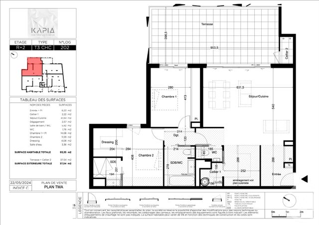 Appartement T3 &agrave; vendre - 3 pi&egrave;ces - 93,35 m2 - Castelnau Le Lez - 34 - LANGUEDOC-ROUSSILLON