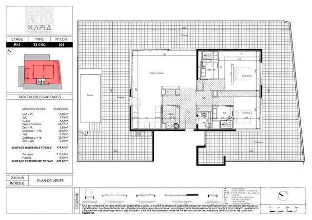 Appartement T3 &agrave; vendre - 3 pi&egrave;ces - 118,42 m2 - Castelnau Le Lez - 34 - LANGUEDOC-ROUSSILLON