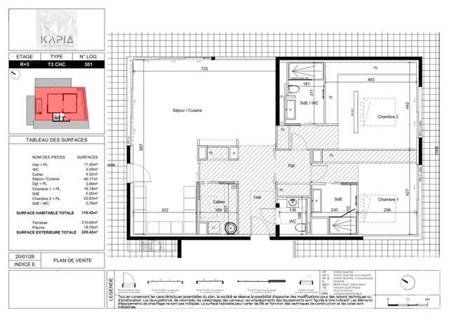 Appartement T3 &agrave; vendre - 3 pi&egrave;ces - 118,42 m2 - Castelnau Le Lez - 34 - LANGUEDOC-ROUSSILLON