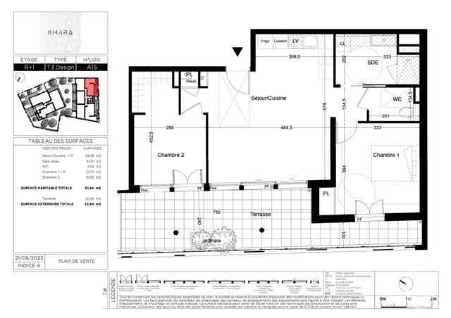 Appartement T3 &agrave; vendre - 3 pi&egrave;ces - 61,44 m2 - Castelnau Le Lez - 34 - LANGUEDOC-ROUSSILLON