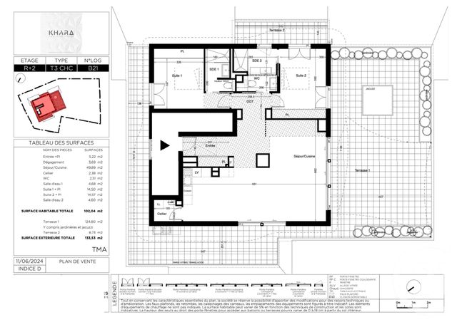 Appartement T3 &agrave; vendre - 4 pi&egrave;ces - 102,04 m2 - Castelnau Le Lez - 34 - LANGUEDOC-ROUSSILLON