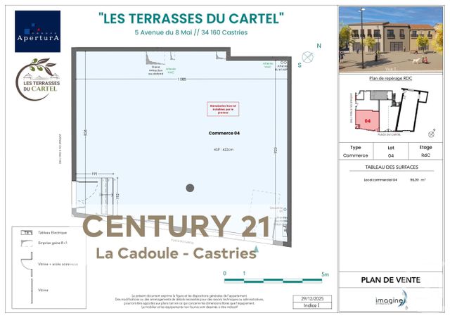 Murs à vendre à vendre - 96.0 m2 - 34 - Herault