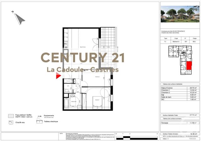 Appartement T3 &agrave; vendre - 3 pi&egrave;ces - 67,70 m2 - Salon De Provence - 13 - PROVENCE-ALPES-COTE-D-AZUR