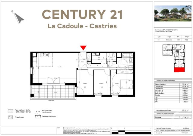 Appartement T4 &agrave; vendre - 4 pi&egrave;ces - 82,50 m2 - Salon De Provence - 13 - PROVENCE-ALPES-COTE-D-AZUR