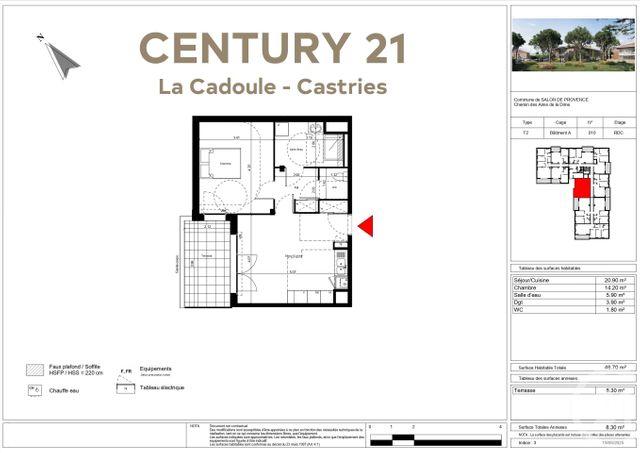 Appartement T2 &agrave; vendre - 2 pi&egrave;ces - 46,70 m2 - Salon De Provence - 13 - PROVENCE-ALPES-COTE-D-AZUR