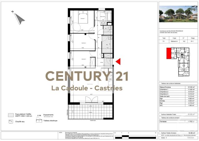 Appartement T4 &agrave; vendre - 4 pi&egrave;ces - 81,50 m2 - Salon De Provence - 13 - PROVENCE-ALPES-COTE-D-AZUR
