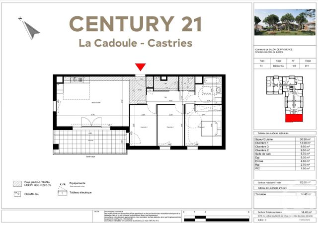 Appartement T4 &agrave; vendre - 4 pi&egrave;ces - 82,60 m2 - Salon De Provence - 13 - PROVENCE-ALPES-COTE-D-AZUR