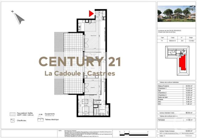 Appartement T4 &agrave; vendre - 4 pi&egrave;ces - 98,40 m2 - Salon De Provence - 13 - PROVENCE-ALPES-COTE-D-AZUR