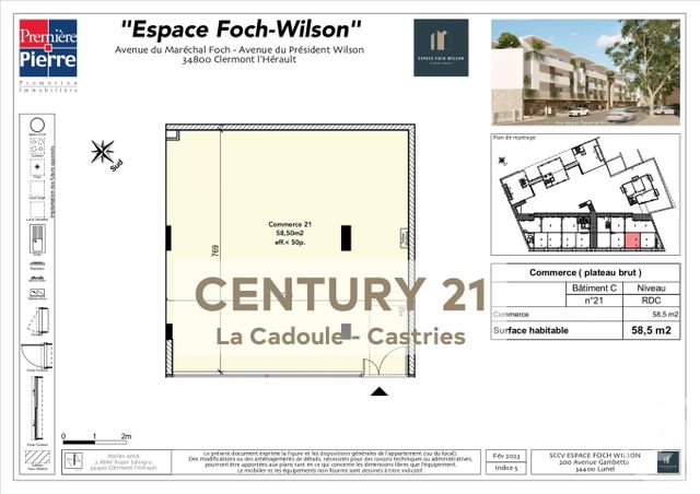 Appartement Local &agrave; vendre - 1 pi&egrave;ce - 58,50 m2 - Clermont L Herault - 34 - LANGUEDOC-ROUSSILLON