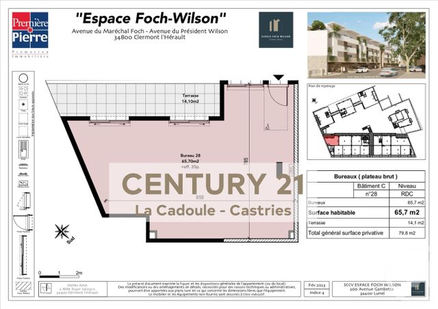 Appartement Local &agrave; vendre - 1 pi&egrave;ce - 65,70 m2 - Clermont L Herault - 34 - LANGUEDOC-ROUSSILLON