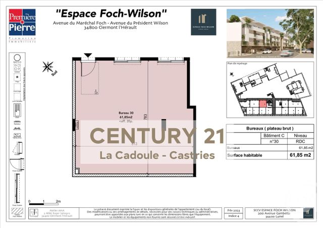 Appartement Local &agrave; vendre - 1 pi&egrave;ce - 61,85 m2 - Clermont L Herault - 34 - LANGUEDOC-ROUSSILLON