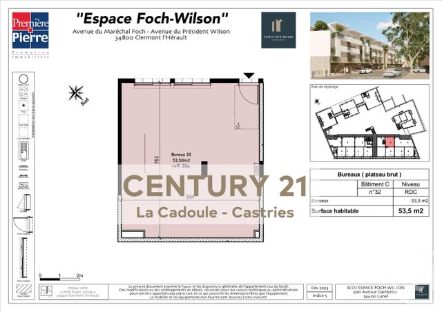 Appartement Local &agrave; vendre - 1 pi&egrave;ce - 53,50 m2 - Clermont L Herault - 34 - LANGUEDOC-ROUSSILLON