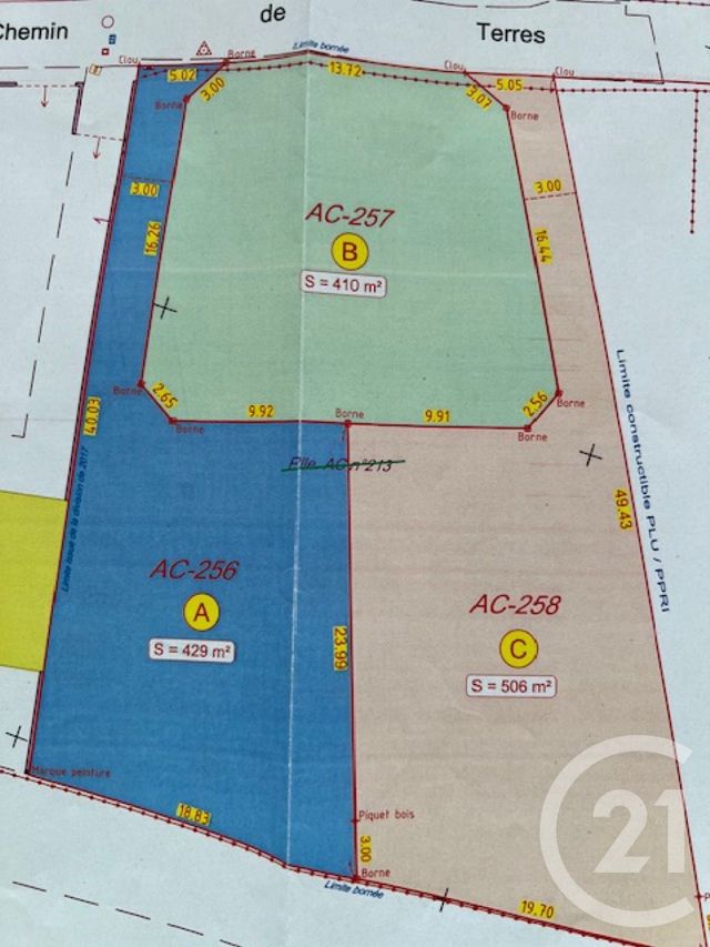 Terrain &agrave; vendre - 410 m2 - Lunel Viel - 34 - LANGUEDOC-ROUSSILLON