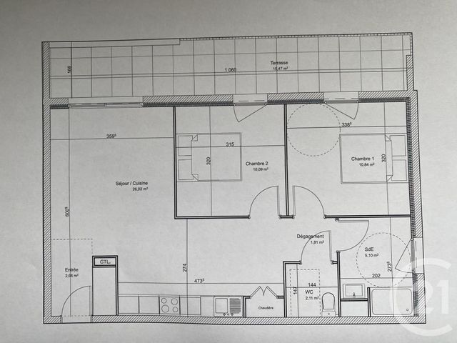 Appartement F3 &agrave; louer - 3 pi&egrave;ces - 58,95 m2 - Montpellier - 34 - LANGUEDOC-ROUSSILLON