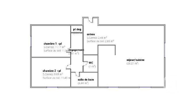 Appartement F3 &agrave; vendre - 3 pi&egrave;ces - 63 m2 - Toulouse - 31 - MIDI-PYRENEES