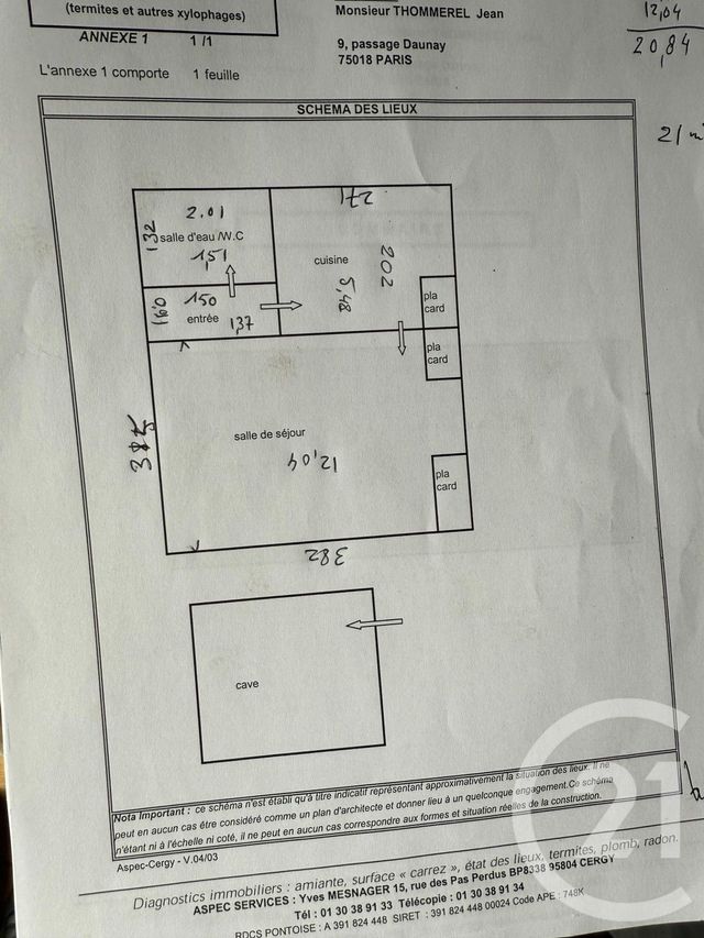 Appartement Studio &agrave; vendre - 1 pi&egrave;ce - 21,16 m2 - Paris - 75017 - ILE-DE-FRANCE