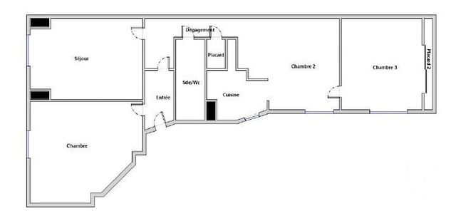 Appartement F3 bis &agrave; vendre - 3 pi&egrave;ces - 59 m2 - Paris - 75018 - ILE-DE-FRANCE