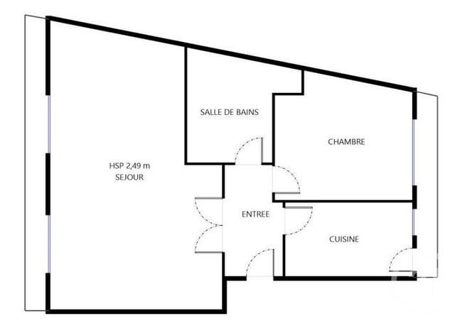 Appartement F3 &agrave; vendre - 3 pi&egrave;ces - 49,02 m2 - Paris - 75015 - ILE-DE-FRANCE