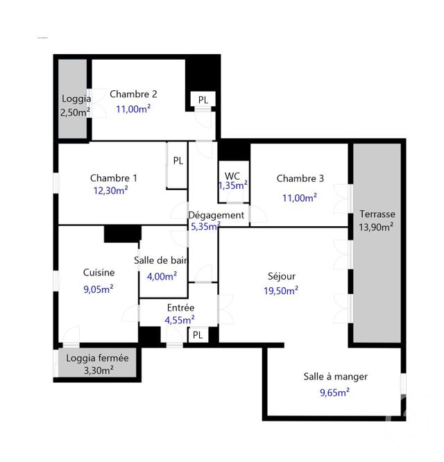 Appartement T4 à vendre - 5 pièces - 87,75 m2 - Marseille - 13008 - PROVENCE-ALPES-COTE-D-AZUR