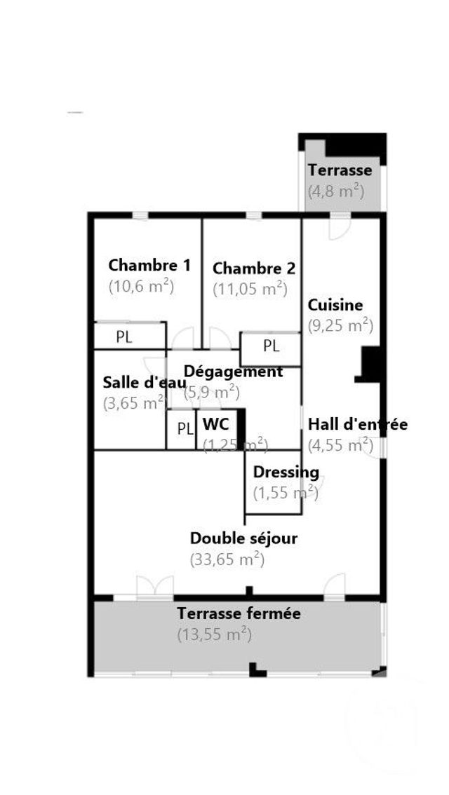 Appartement T3 &agrave; vendre - 3 pi&egrave;ces - 81,45 m2 - Marseille - 13008 - PROVENCE-ALPES-COTE-D-AZUR