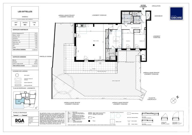 Appartement F4 &agrave; vendre - 4 pi&egrave;ces - 115,66 m2 - Sarzeau - 56 - BRETAGNE