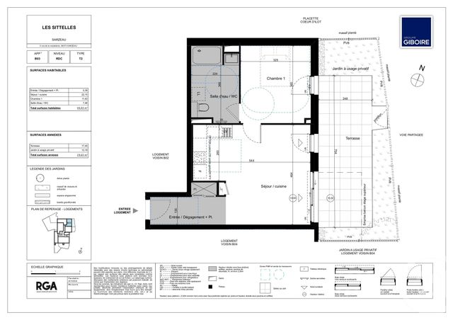 Appartement F2 &agrave; vendre - 2 pi&egrave;ces - 46,63 m2 - Sarzeau - 56 - BRETAGNE