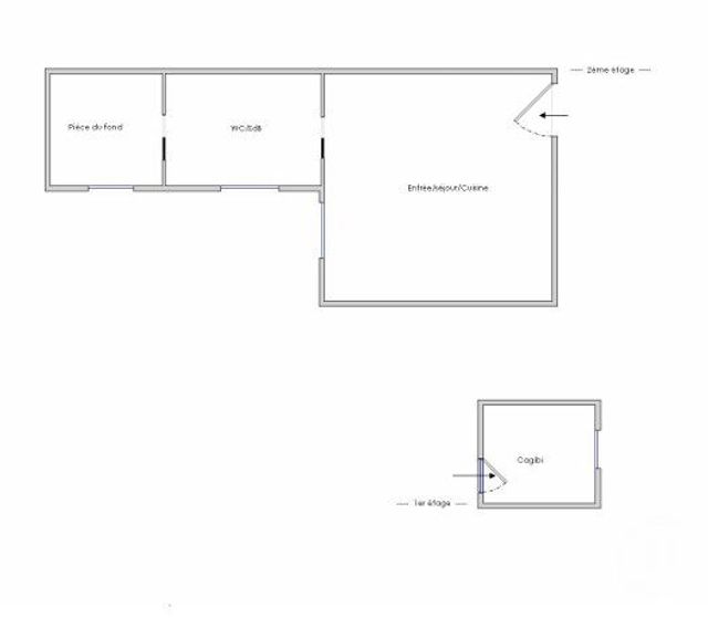 Appartement Studette &agrave; vendre - 2 pi&egrave;ces - 29,96 m2 - Paris - 75003 - ILE-DE-FRANCE