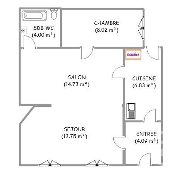Local commercial à louer - 51.42 m2 - 77 - Seine-et-Marne